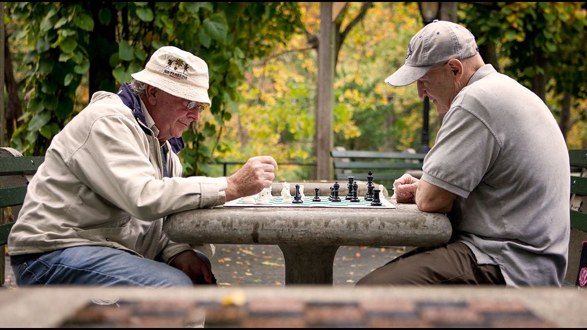 two people playing chess