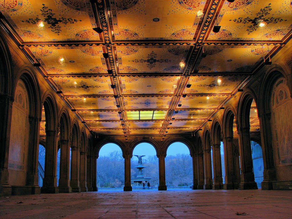 Photo entry: bethesda terrace at dusk